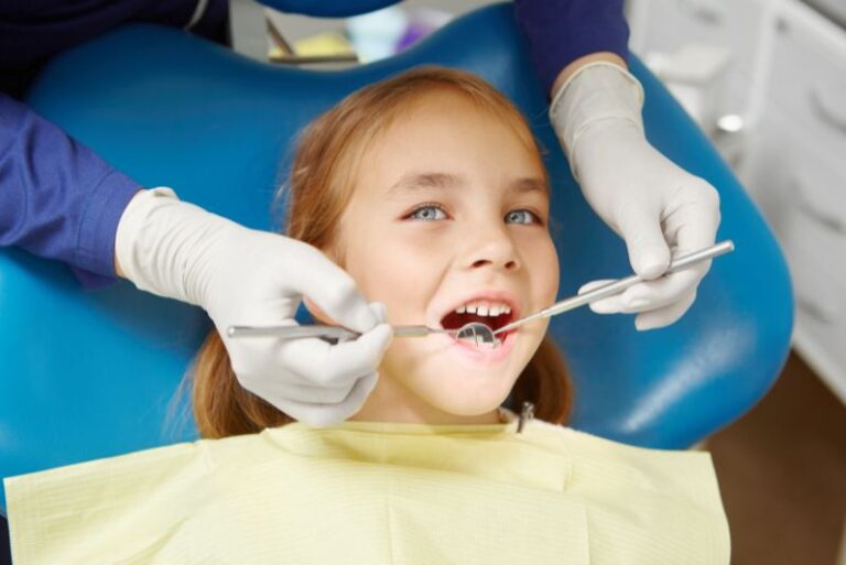 an image of a pediatric dentistry patient at the dentist.